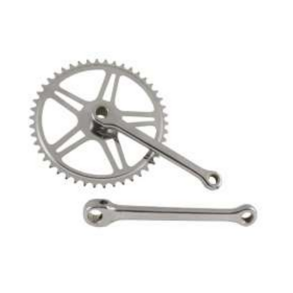 crankset set with keyhole 46T 170 mm silver