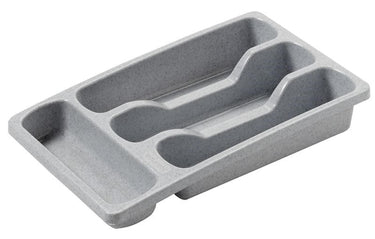 Curver bestekbak 4 vakken s - 33x20x6 cm - lichtgrijs