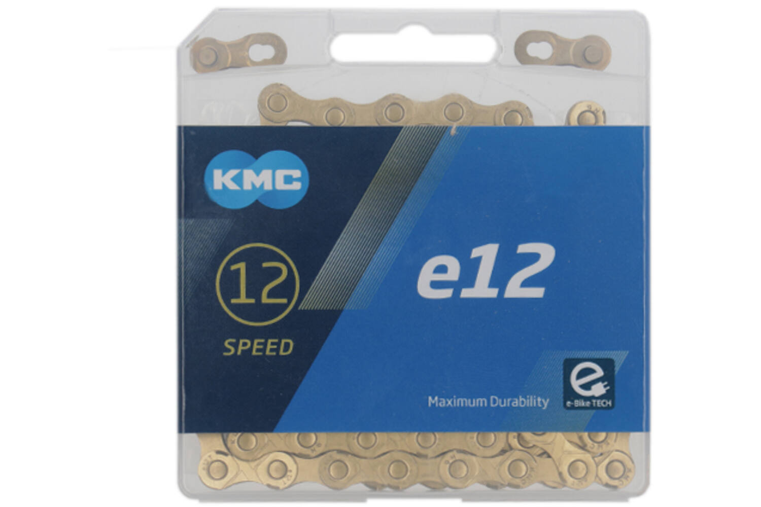 KMC chain e12 Ti-Ni gold, 1/2x11/128, 130 links, 5.2mm pin, 12 speed