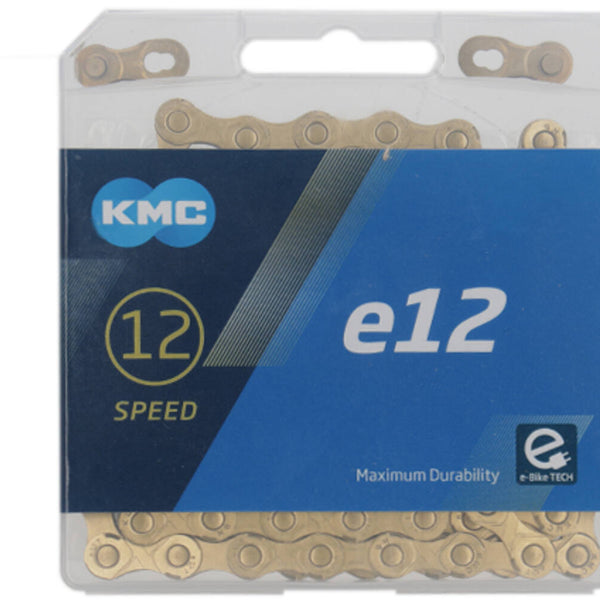 KMC chain e12 Ti-Ni gold, 1/2x11/128, 130 links, 5.2mm pin, 12 speed