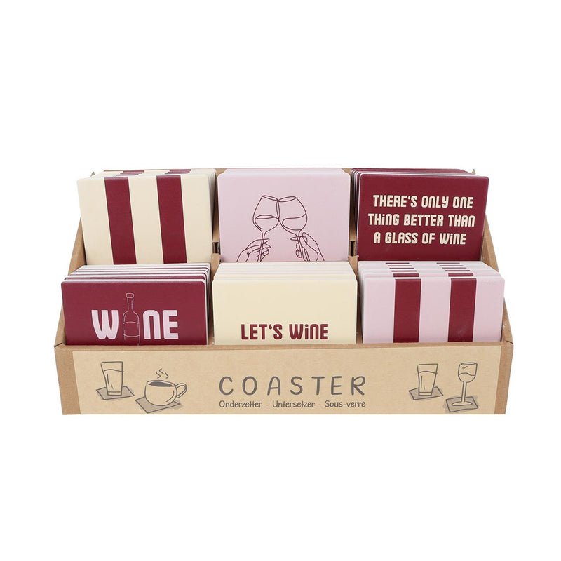 Load image into Gallery viewer, Onderzetter wine aardewerk 10x10cm 6 assorti

