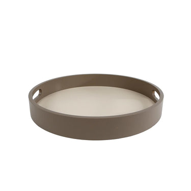 Dienblad bjarne rond off-white taupe hout 30x30x4cm