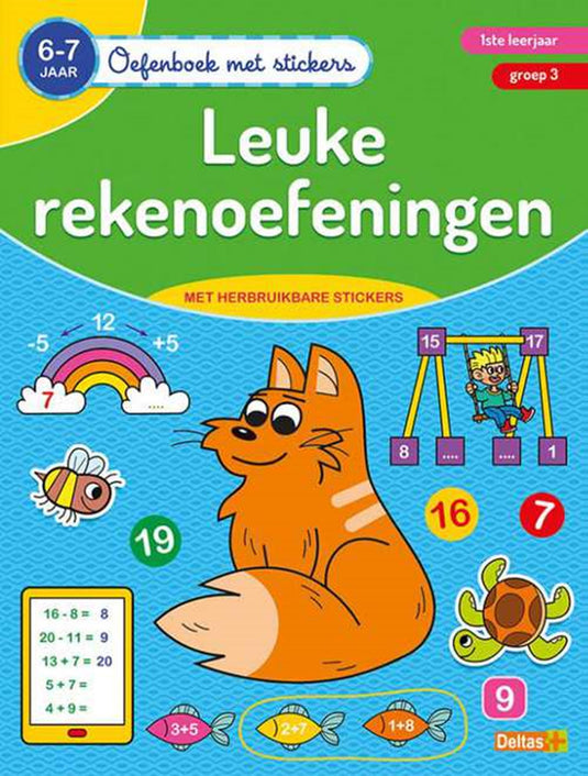 Deltas oefenboek met stickers- leuke reken