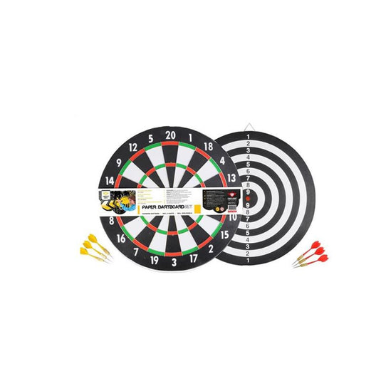 Longfield dartbord papier, dikte 1 cm met 6 darts