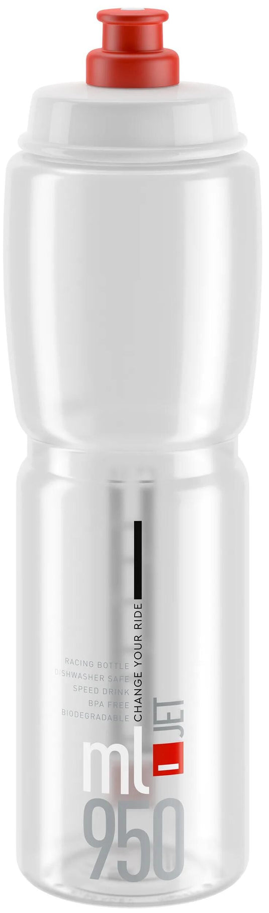 Elite trinkflasche jet plus bottle jet plus 950ml clear red