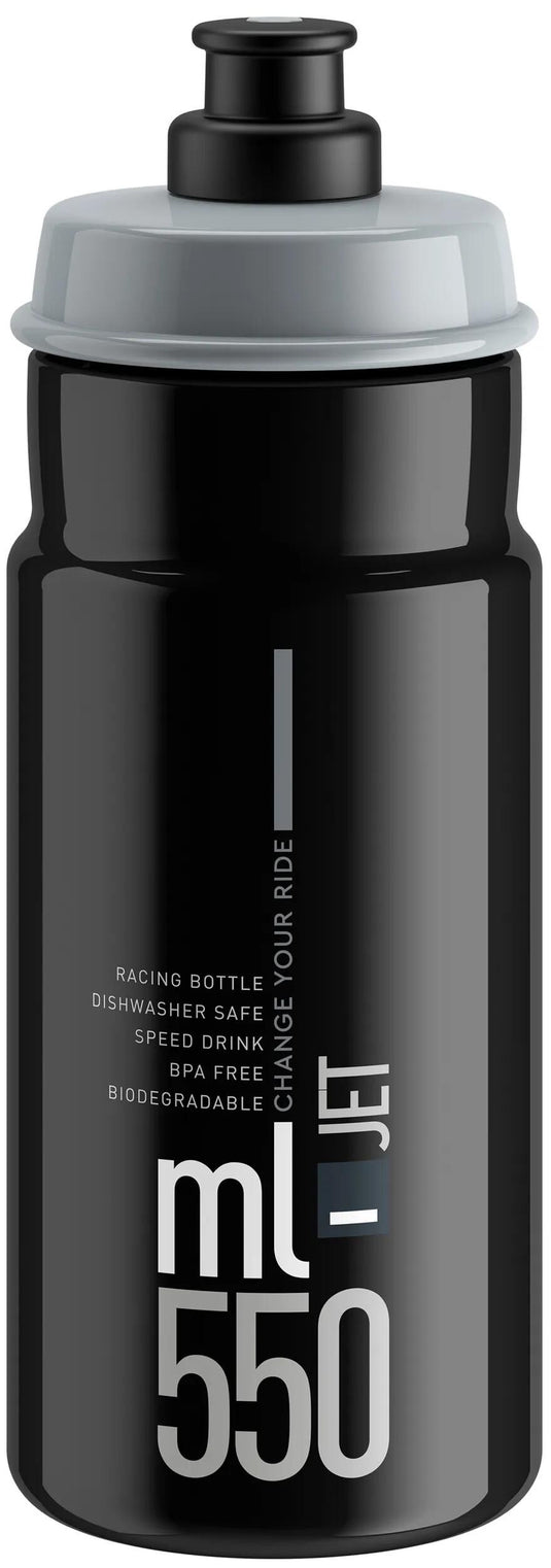 Elite trinkflasche jet plus bottle jet plus 550ml black grey