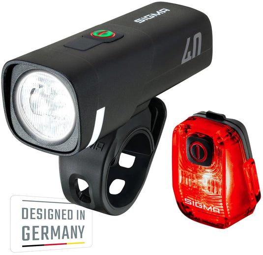 Sigma sport leuchten-set aura 40 hiro 10 sigma battery light set aura 40 + hiro 10