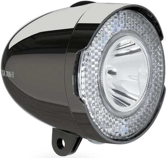 koplamp 706-B Retro 15 lux led batterij chroomzwart