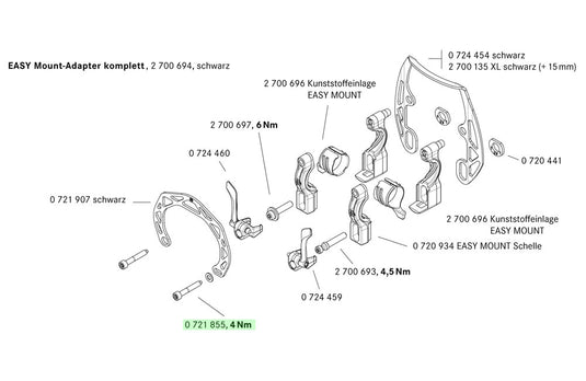 Magura upper adapter bolt evo2 evolution easy mount m5x32 t25