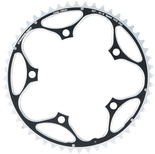 Stronglight kettingblad type s 7075 t6 chainring 7075t6 black 130 mm lochkr. 52z.