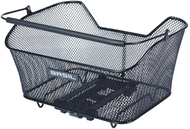 Basil fietsmand base m met mik bevestiging 14 liter 25 x 33 x 17 cm - zwart
