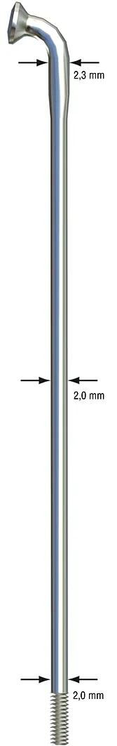 Sapim spaak strong spoke strong sst 2x2,34x274mm butted