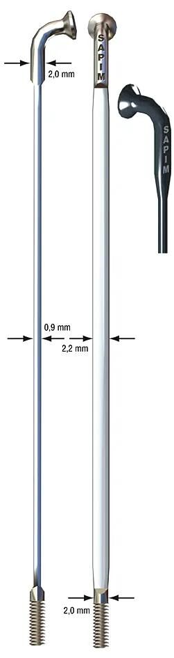 Sapim messerspeiche cx-ray aero blade spoke cx-ray sst 2x266mm sil.