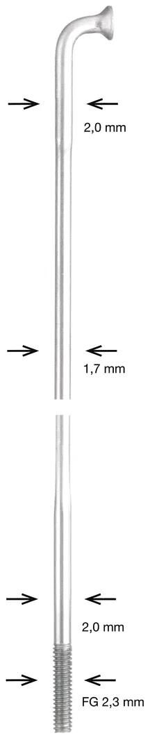 Alpina spaak spoke sst db 2x1,7x2mm 284mm sil.