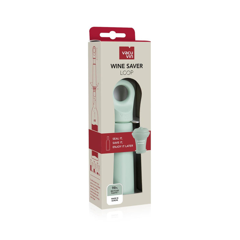 Load image into Gallery viewer, Vacuvin vacu vin wine saver loop + stopper jade
