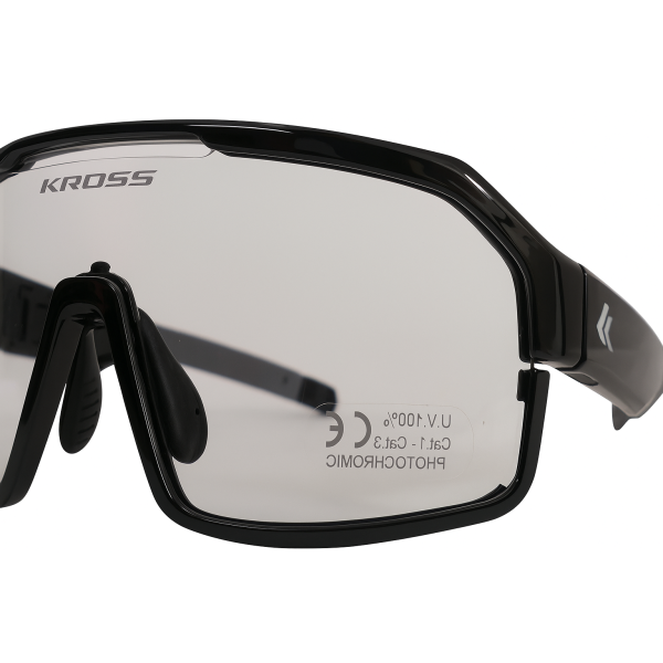 Load image into Gallery viewer, Kross fietsbril fly uv400 meekleurende lenzen - zwart frame
