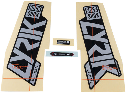 Rockshox decor set signatur series decal set rs lyrik ult. silver