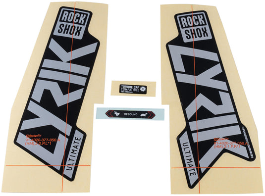 Rockshox decor set signatur series decal set rs lyrik ult. silver