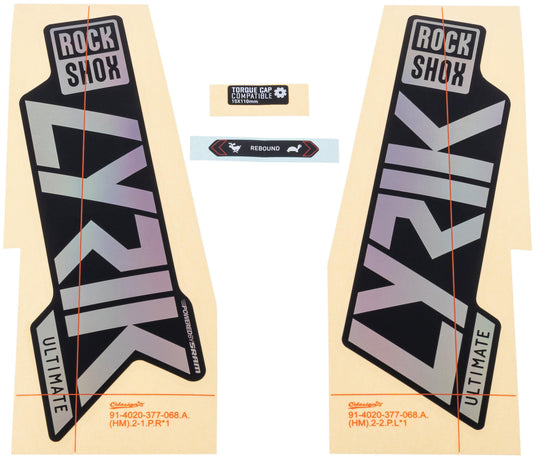 Rockshox decor set signatur series decal set rs lyrik ult. rainbow