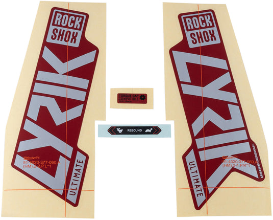 Rockshox decor set signatur series decal set rs lyrik ult. silver