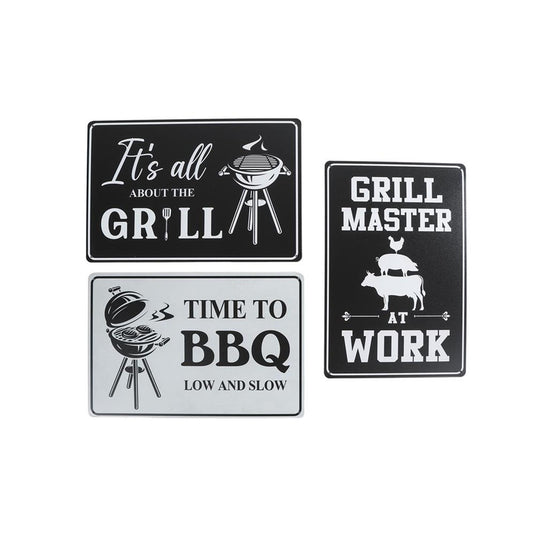 Wandbord bbq grill metaal 20x30cm