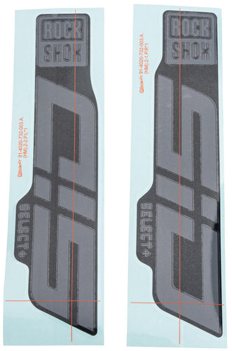 Rockshox decor set decal set rs glossy grey 29 gloss gray f. blk 24