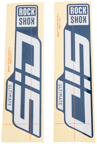 Rockshox decor set decal set rs glossy white for blue sliders