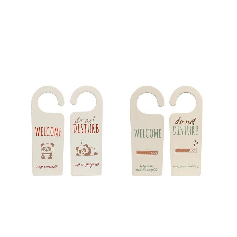 Afbeelding laden in galerijviewer, Deurhanger welcome disturb terra groen hout 7x20x0,5cm
