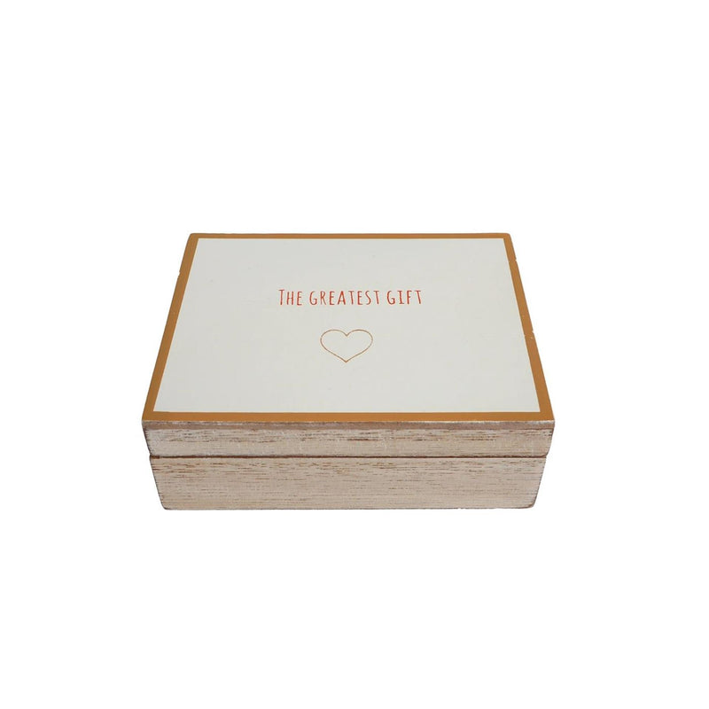 Afbeelding laden in galerijviewer, Opbergdoosje the greatest gift beige hout 12x9x4cm

