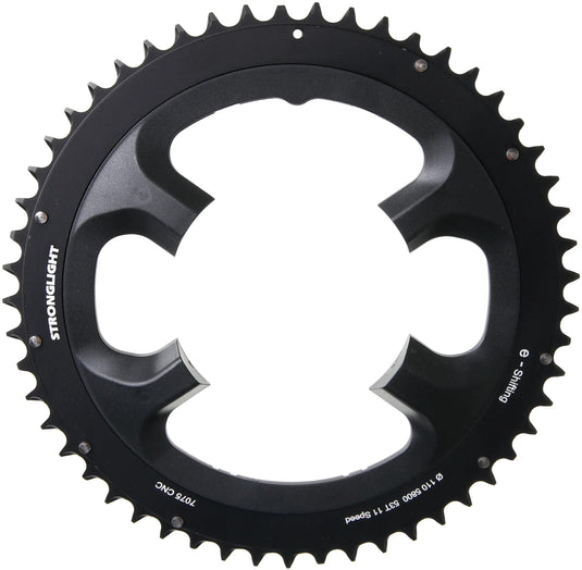 Stronglight kettenblatt chain ring strongl. 53t outer alu black