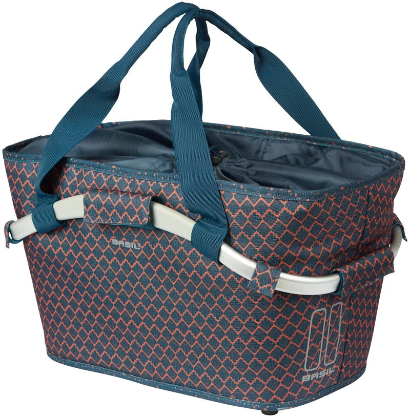 Load image into Gallery viewer, Basil fietsmand flair carry all achtermand met mik bevestiging 38 x 21 x 27 cm - navy blue
