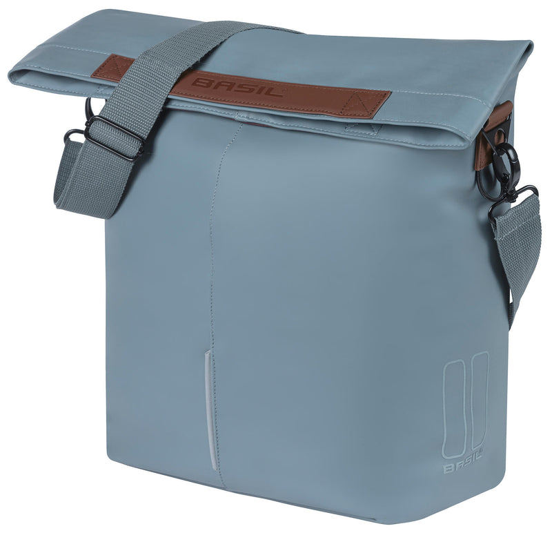 Load image into Gallery viewer, Basil City fietsshopper Vegan Leather 14-16L Graphite Blue
