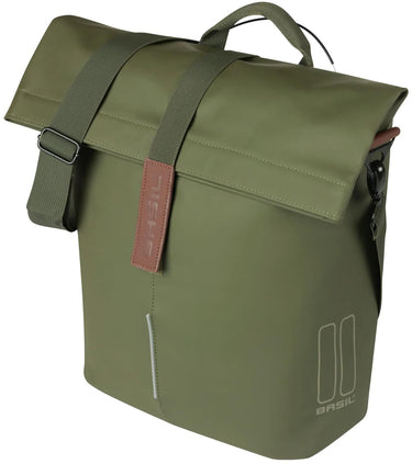 Basil fietsshopper city mik studs 14-16 liter 11 x 29 x 36 cm - moss green
