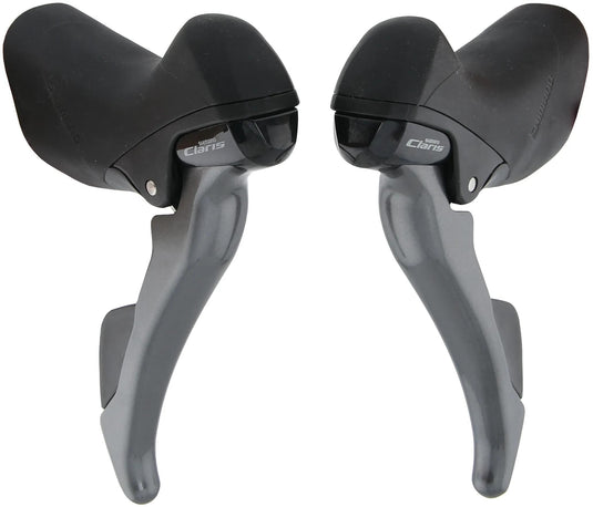 Shimano verstellerset met remhendels 2 x 8 speed claris st-r2000 - grijs zwart