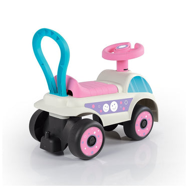 Dolu loopauto roze wit
