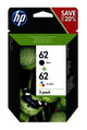 Hp inktcartridge n9j71ae nummer 62 2 stuks cyaan geel magenta zwart