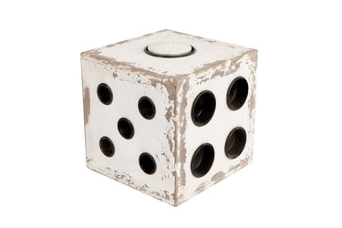 Cosydecor waxinelichthouder dobbelsteen 17x17x17cm