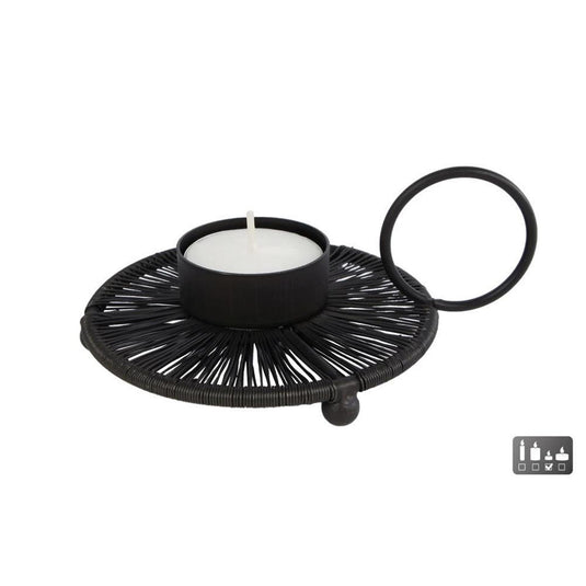 Cosydecor theelichthouder draad metaal 14x11x4cm