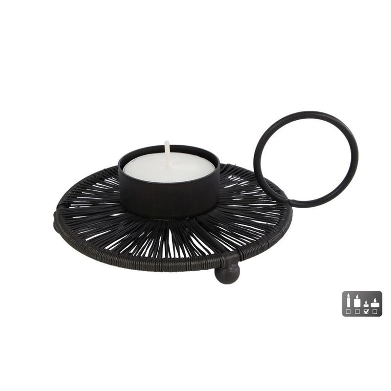 Cosydecor theelichthouder draad metaal 14x11x4cm