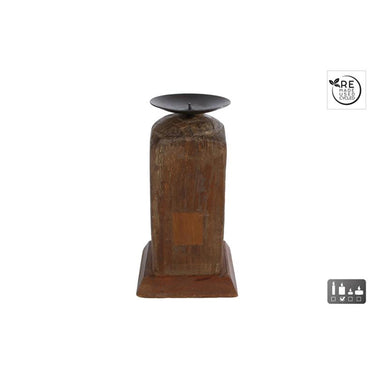 Cosydecor kandelaar raymond naturel hout gerecycled 15 18x8 11x8 11cm