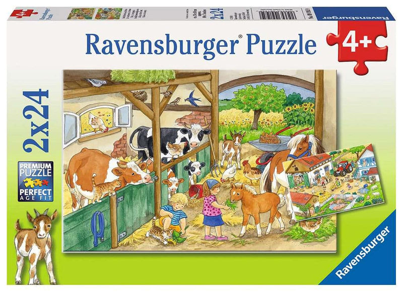 Load image into Gallery viewer, Ravensburger puzzel vrolijk boerderijleven- 2x24 stukjes - kinderpuzzel
