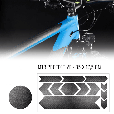 Bicycle frame protection sticker set carbon look