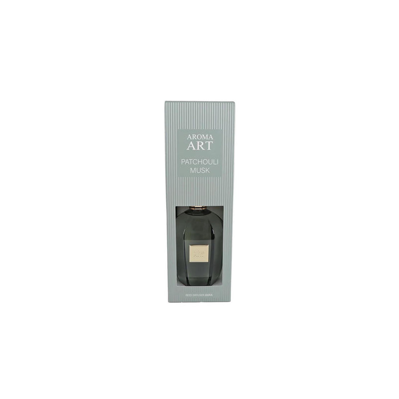 Load image into Gallery viewer, Geurverspreider aroma art patchouli musk 800ml groen glas 12x12x39cm
