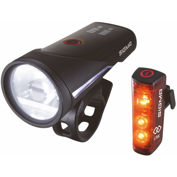 Load image into Gallery viewer, Verlichtingset Sigma Aura 100 USB koplamp + Blaze Link achterlicht
