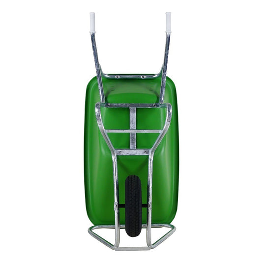 Fort producten kruiwagen f s 165l groen hdpe bak verzinkt onderstel
