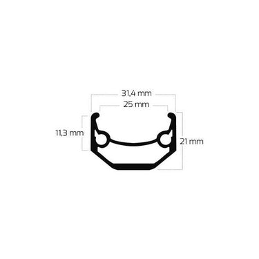 Ryde velg andra 40 27.5 650b 584 x 25c aluminium - 36 gaats disc 14g - zwart