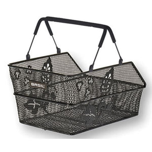 Basil Cento S Flower Multi - fietsmand - achterop - klein - zwart