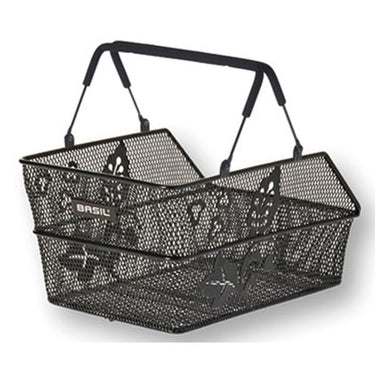 Basil Cento S Flower Multi - fietsmand - achterop - klein - zwart