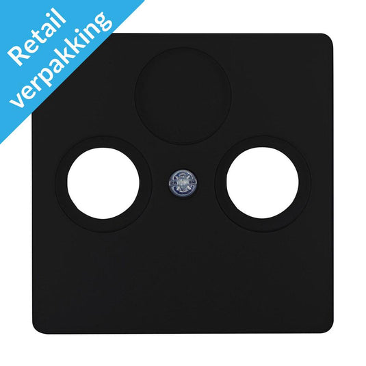 Kopp paris mat zwart afdekplaat voor coax - 4625240