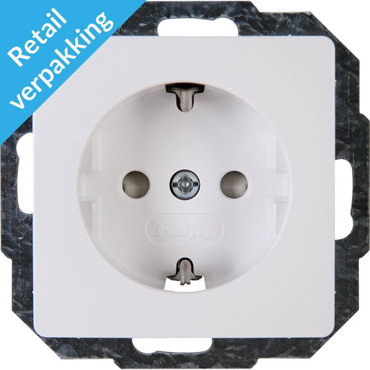 Kopp paris arctic wit inbouw stopcontact ra + kinderbeveiliging - 4625100